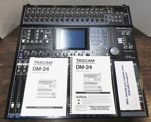 Tascam DM-24 Digital Mixer 32-Channel 8-Bus 24-bit w/ 2 IF-AD/DM ADAT Cards - Picture 1 of 11
