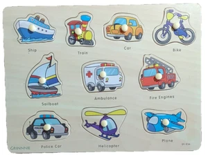 Wooden Peg Puzzles for Toddlers,Montessori Toddler Puzzles for Ages 1-3,Fine Mot - Picture 1 of 2