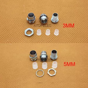 10-200 pz Supporto LED metallo rame cromato 3 mm/5 mm con montaggio pannello lunetta dado - Foto 1 di 3