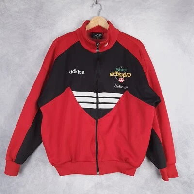 Chaqueta de Pista Adidas De Colección Años 90 Para Hombre Mediana Roja Negra Calentamiento Club Deportivo Etíope Foto 1 de 4