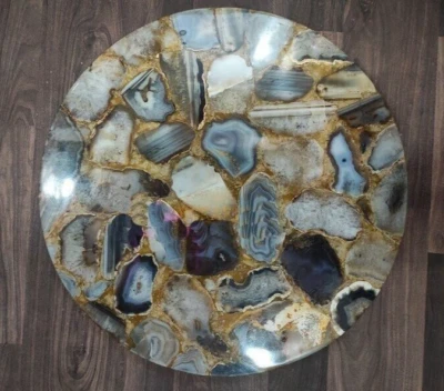 15"x15" Wild Agate Table Top, Natural Agate Table, Agate Console Table Home Deco - Image 1 of 4