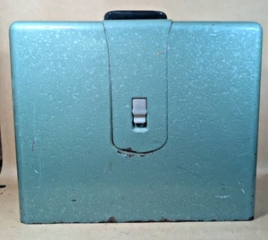 Vintage Elna Supermatic GREEN Sewing Machine METAL Carrying Case Only - Picture 1 of 9