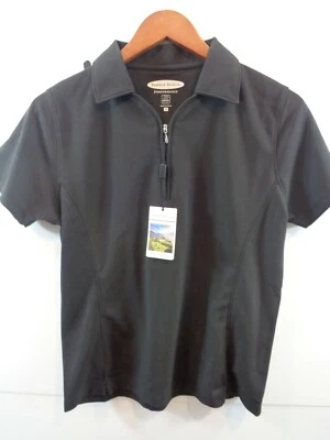 PEBBLE BEACH Damas Polo Atlético Mediano Color Negro Absorbe Humedad Nuevo con Etiquetas  Foto 1 de 3