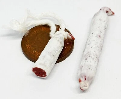 Puppenhaus Sliceable Salami Sticks Butchers Deli Maßstab 1:12 Miniaturen Tumdee