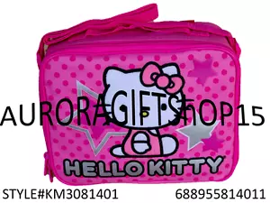 Sanrio Hello Kitty Star 9.5" Canvas Pink Grils Lunch Bag/Box - Picture 1 of 4