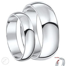 His & Hers Palladium (950) 5&7mm Court Shape Wedding Rings