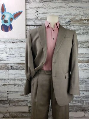 Traje de hombre Hart Schaffner Marx 1887 beige Glen Check ventana 41L pantalones 36x34 Foto 1 de 4