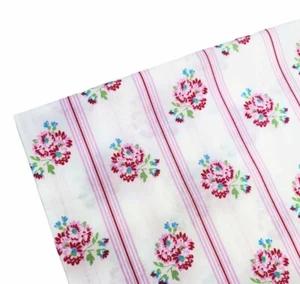 Tanya Whelan Fabric Floral Freespirit Cotton Quilt Sew Stripe Roses NEW Yard - Picture 1 of 1