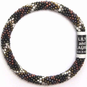 Brazalete de cuentas de ganchillo a mano ""Fall Spirit"" LILY y LAURA ~Hecho en Nepal~ - Imagen 1 de 2
