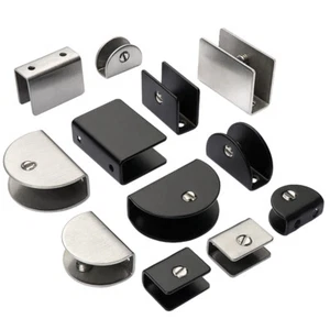 Glashalter Edelstahl Glasklemme Klemmhalter Einstellbar Halterung Eckig Halbrund - Picture 1 of 24