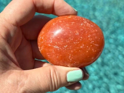 Piedra de palma de calcita roja naranja - 4,4 oz, 2,5x2x1" Foto 1 de 4