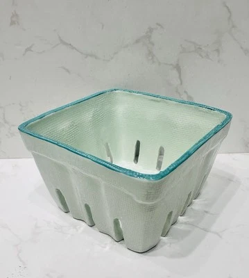Anthropologie Ceramic Green Small Fruit Basket/berry Colander/Berry Bowl - New - Image 1 of 4