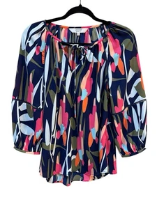 Crosby by Mollie Burch Damen Mod Blumenmuster Tie Neck Top Bluse Größe Small - Bild 1 von 11