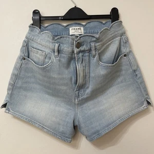 Frame Denim Scallop Edge Short - Size 29 UK 12 Blue - Picture 1 of 10