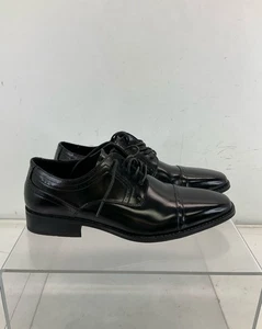Stacy Adams Black Leather Cap Toe Derby Dress Shoes 8M - Picture 1 of 7
