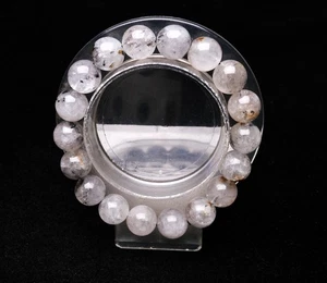 11.4mm Natural Skeletal Quartz Crystal Tibetan Herkimer Point Drill Bracelet - Picture 1 of 6