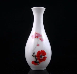 Eierschale dünne Porzellan Famille-Rose Blume Blüten Schnupftabakflasche Wohndeko #B3 - Bild 1 von 4