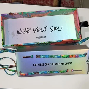 Kickstrands Colorful Graffiti Logo Shoelaces Metal Aglets New In Box - Bild 1 von 9
