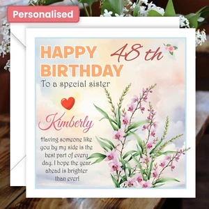 Personalised 50th,60th,70th,80th,90th, Any Age Birthday Card Sister Friend Mum - Picture 1 of 13