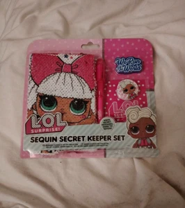 LOL Surprise Sequin Secret Keeper Mini Diary Uv Reveal Pen Erasers Surprise Gift - Picture 1 of 3
