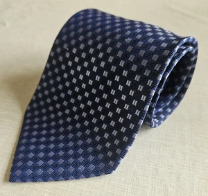 Corbata vintage con patrón geométrico azul sujetador - Imagen 1 de 7
