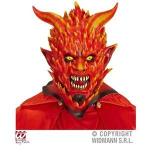 Brennender Teufel in Flammen Latex-Voll-Maske f Erwachsene Feuerteufel Karneval - Bild 1 von 2