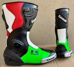 2025 NEW Motorbike Racing Leather Boots MOTOGP Motorcycle Leather Riding Boots - Picture 1 of 2