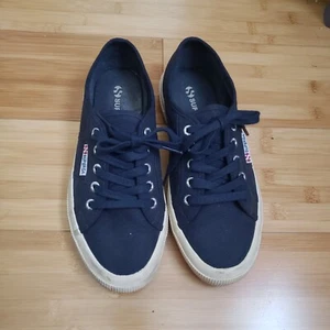 Original Italian Superga sneakers blue canvas sz 7 - Picture 1 of 7