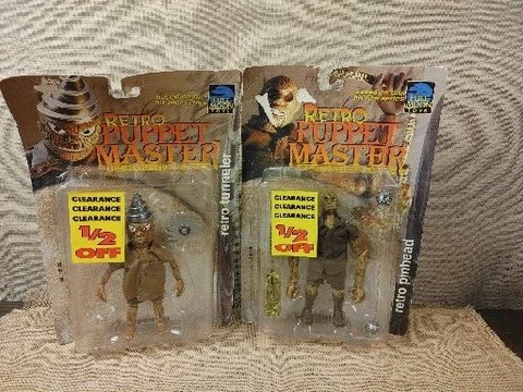 1999 Full Moon Toys RETRO Puppet Master PINHEAD & TUNNELER Action Figures~2  NOS Cover