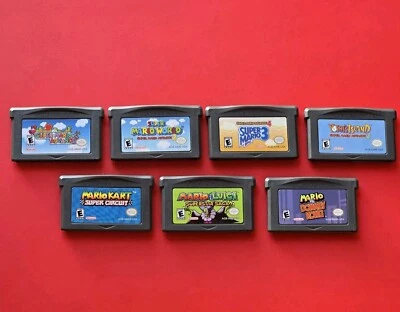 Super Mario Advance 1 2 3 4 Luigi Kart DK Game Boy Advance Lote 7 Auténticos Guardados Foto 1 de 4