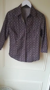 Original Louis Vuitton Druck Vintage Damenbluse Shirt Größe L - Bild 1 von 9