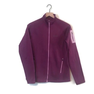 Jaqueta de lã elástica Marmot roxa Tea Berry leve bolsos com zíper média - Imagem 1 de 4