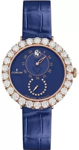 Corum Heritage Eleganza Rose Gold Blue Diamond Bezel Womens Automatic Watch - Picture 1 of 3