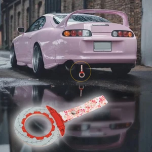 Red Anime Brake JDM Ring Tsurikawa Bus Car Handle Strap -Pink Flowers Nylon X1 - Picture 1 of 7