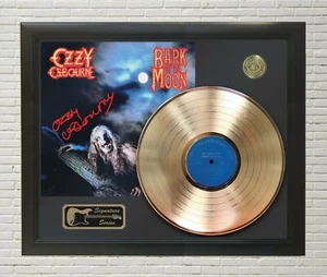 Ozzy Osbourne Framed Black wood Reproduction Signature Gold LP Display  - Picture 1 of 5