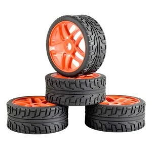 4 Stck. 1/8 RC On Road Gummireifen mit Schaum & 17 mm 6 Speichenräder Felgen - Bild 1 von 6
