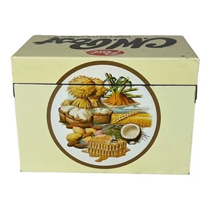 Caja de tarjetas de metal CW Post Receta llena de ideas de cocina 4,5" x 5,5" años 70 - Imagen 1 de 12