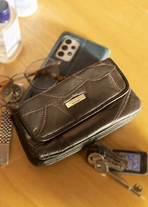 Borsa donna patchwork in pelle super morbida con scomparto monete con cerniera - Foto 1 di 12