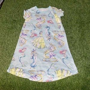 Disney Princess Dress Youth 10/12 Medium Blue All Over Print - Picture 1 of 7