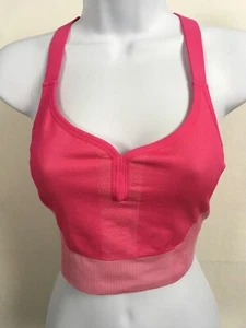 Athletic Works Women Bra Size L 12 14 Pink White Unpadded Unlined Wireless - Picture 1 of 10
