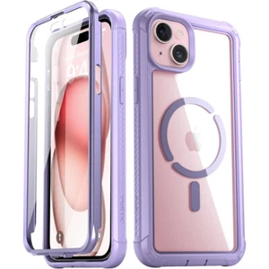 For iPhone 15 Plus Case | Poetic MagSafe Built-in Screen Rugged Cover Purple - Picture 1 of 6