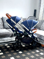 ICANDY PEACH BLOSSOM DOUBLE TWIN PUSHCHAIR WITH CARRYCOT BLUE