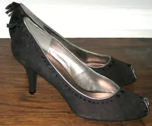 Predictions Mujer Talla 10 Negro Moño Punta Abierta Tacón Alto Zapatos Tacones (41 7.5 9.5) - Imagen 1 de 5