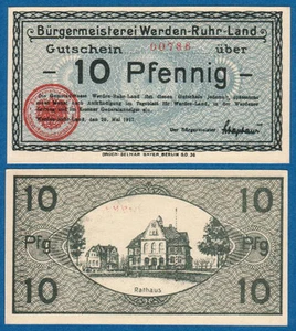 WERDEN / ESSEN  10 Pfennig  20.5.1917 KASSENFRISCH - Picture 1 of 1