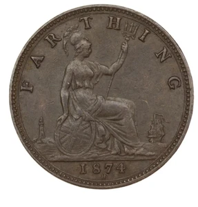Gran Bretaña - 1 Farthing 1874-H - Victoria - Imagen 1 de 2