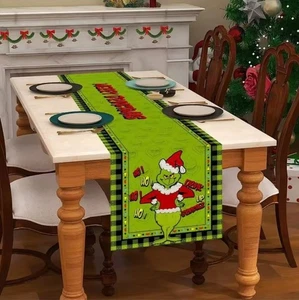 Der Grinch Läufer Tischdecke Möbel Tuch für Weihnachten 13"x 108" Zoll - Bild 1 von 4