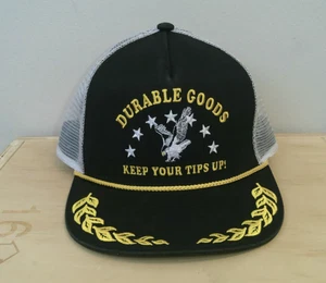 Burton Durable Goods Trucker Hat – Keep Your Tips Up Black White Snapback Rope - Picture 1 of 7