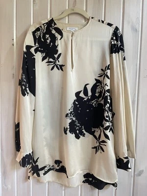 Blusa túnica Equipment Delainey XL/TG crudo negra estampado floral seda viscosa Foto 1 de 4
