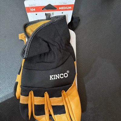 Luvas de trabalho de couro híbrido premium forradas Kinco 104M médias - Imagem 1 de 4