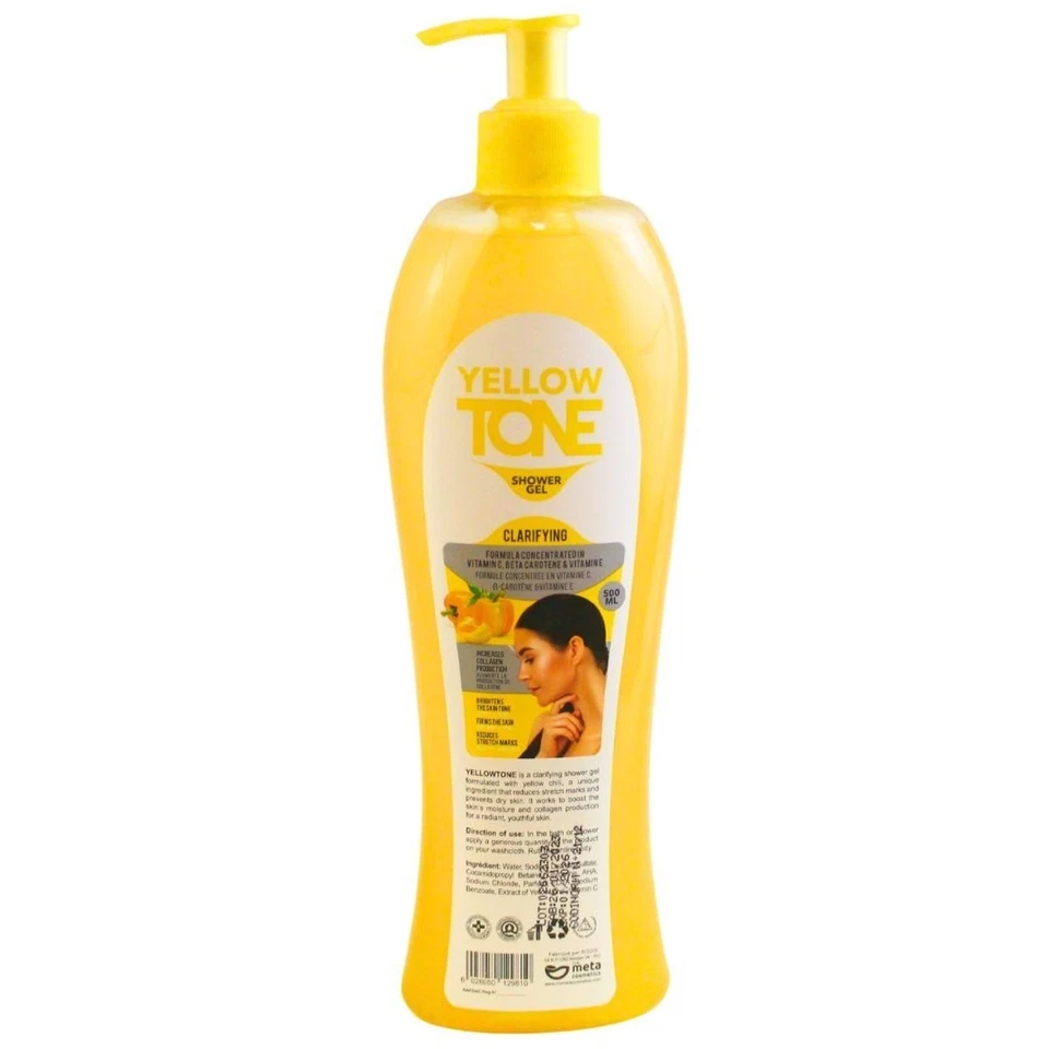 Gel de Ducha Clarificante Tono Amarillo con Vitaminas y Extractos Cítricos Botella 500ml Foto 1 de 3